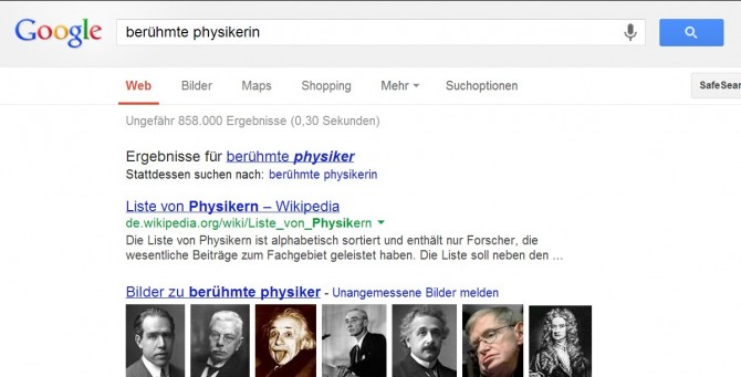 Berühmte Physikerin = Berühmte Physiker?